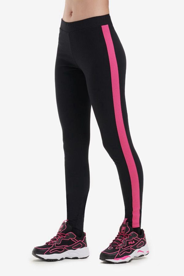 Fila Dea Side Stripe Women's Leggings - Black,NZ 496-91673